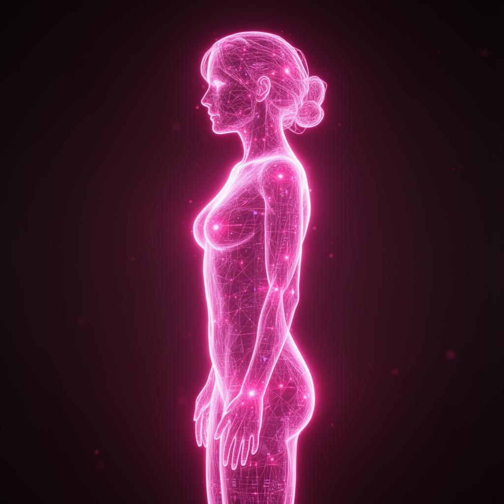 Esquematização 3D do corpo humano representando o metabolismo travado